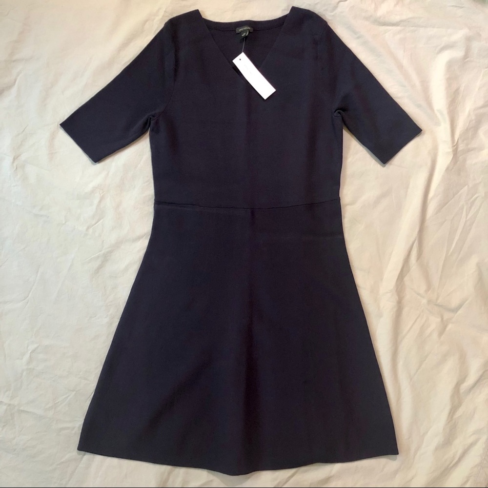 NWT Ann Taylor V-Neck Navy Blue Dress
